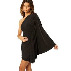 MISA Los Angeles Parvaneh‎ One Shoulder Cape Dress